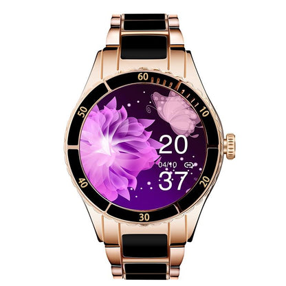 Smart Bracelet With Touch Screen Heart Monitoring Voice Control And Cycle Reminder - Black
