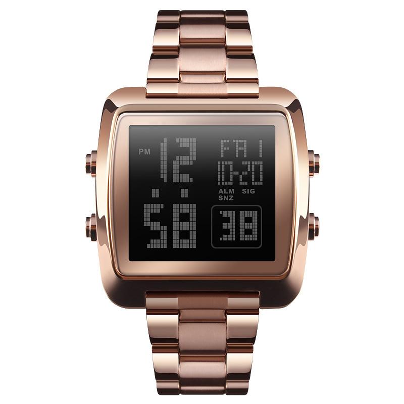 Vintage Gold Steel Square Watch - Waterproof & Luminous - Gold