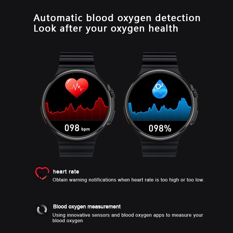 1.6 Inch Tft Round Screen Smart Watch Supports Voice Calls / Blood Oxygen Monitoring - Grey