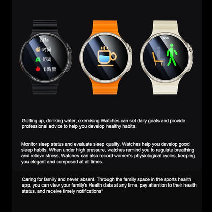 1.6 Inch Tft Round Screen Smart Watch Supports Voice Calls / Blood Oxygen Monitoring - Grey