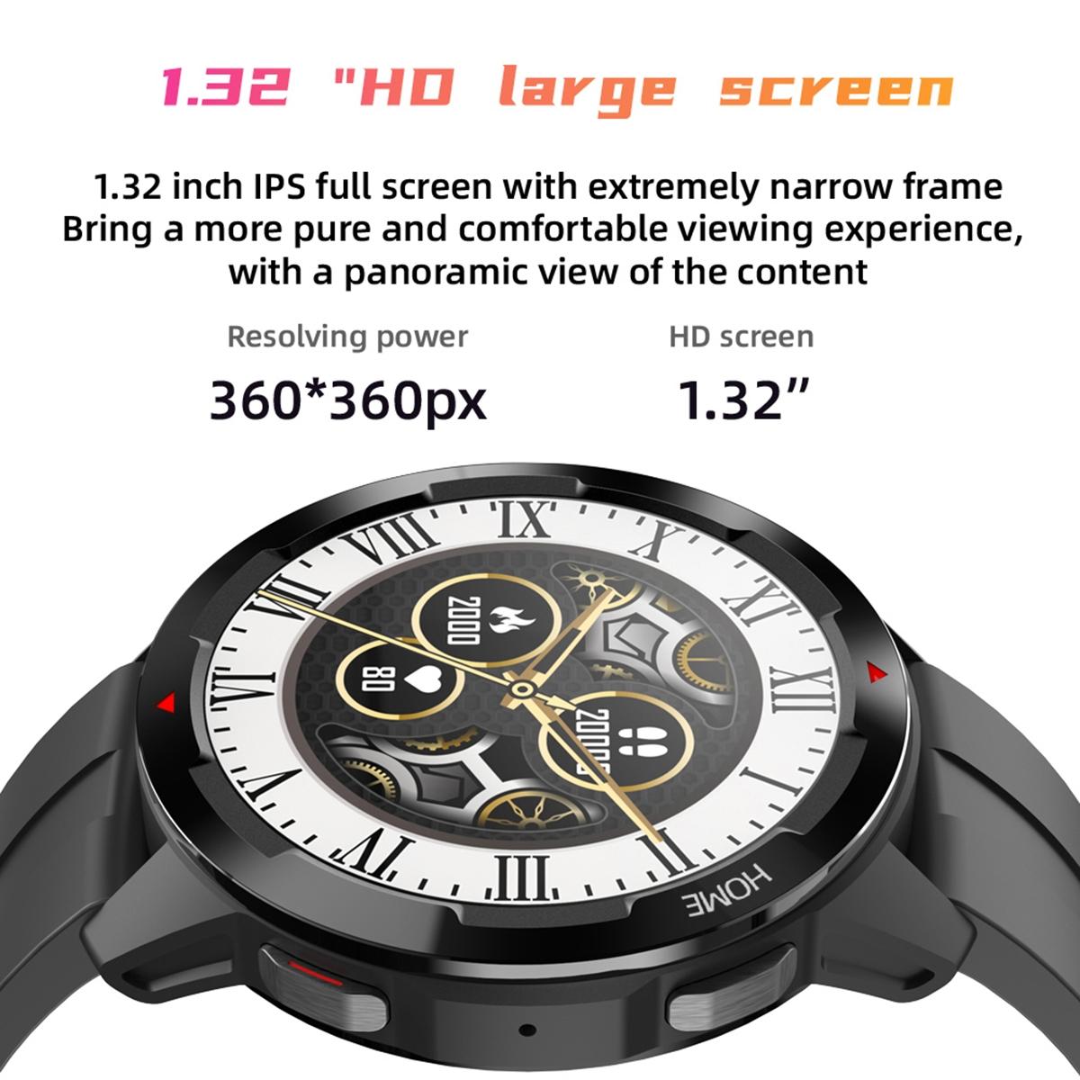 1.32 Inch Tft Screen Smart Watch Support Bluetooth Call & Alipay - Silver
