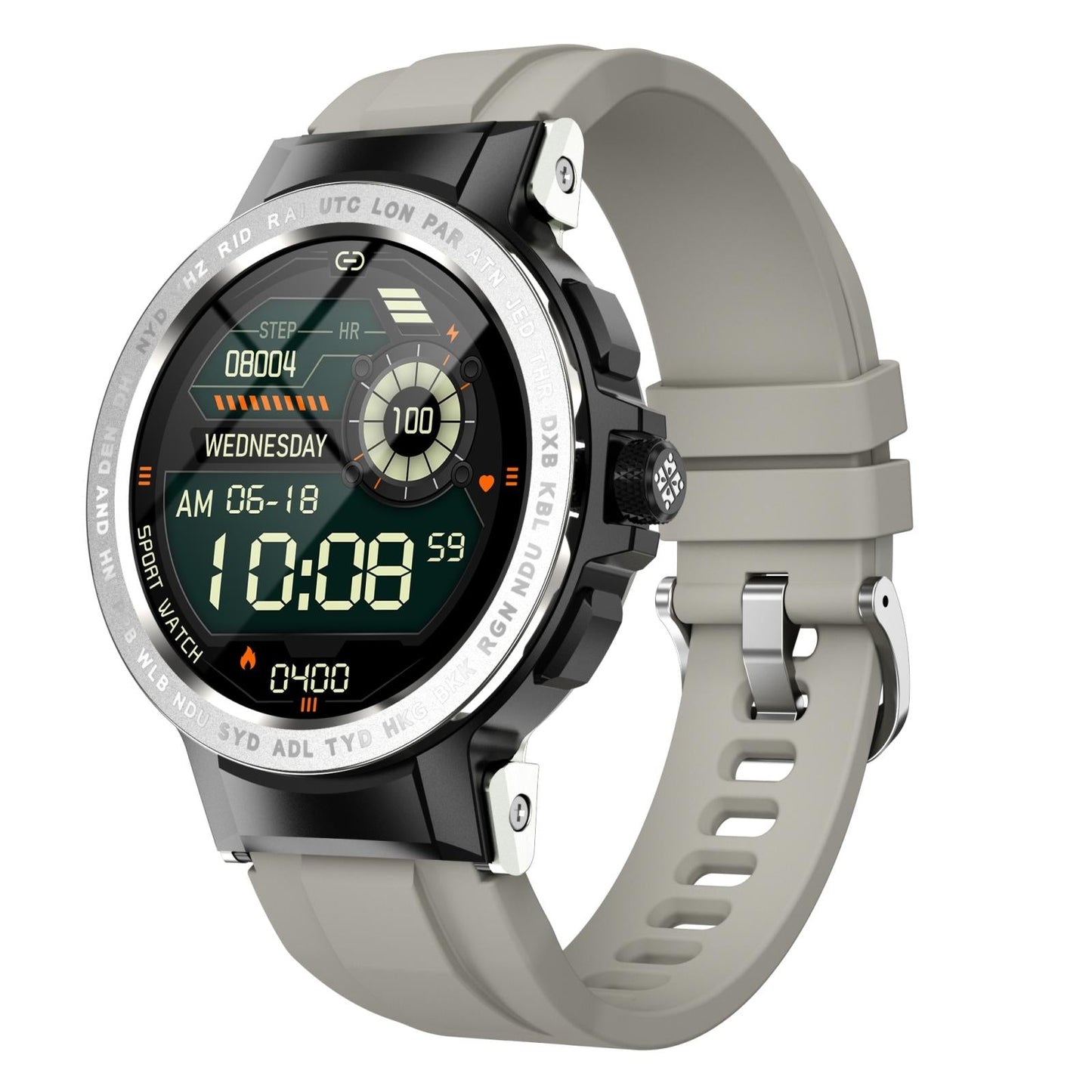 Waterproof Smart Watch With Colour Screen - Ip68 - Silver