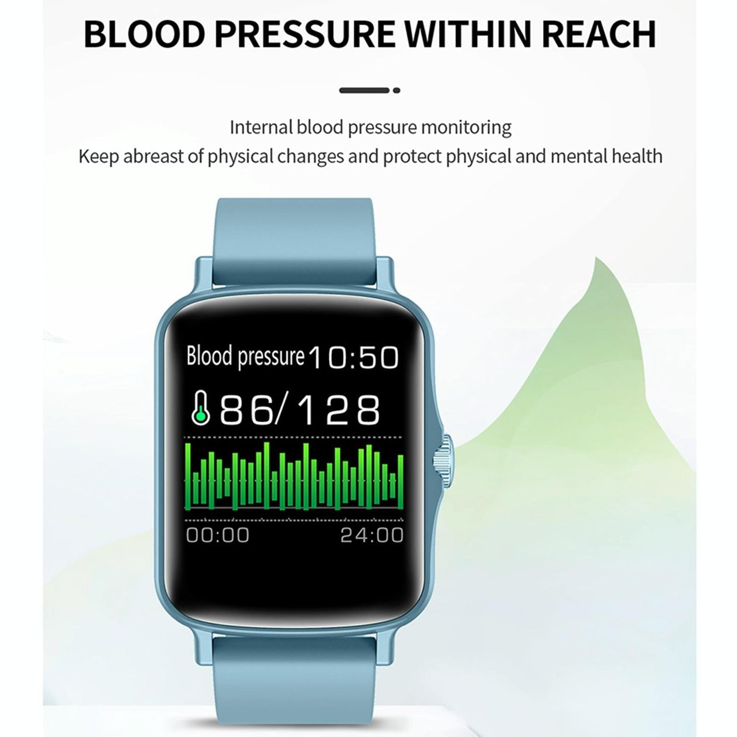 1.44 Inch Ip67 Waterproof Smart Watch With Hd Touch Screen - Blue