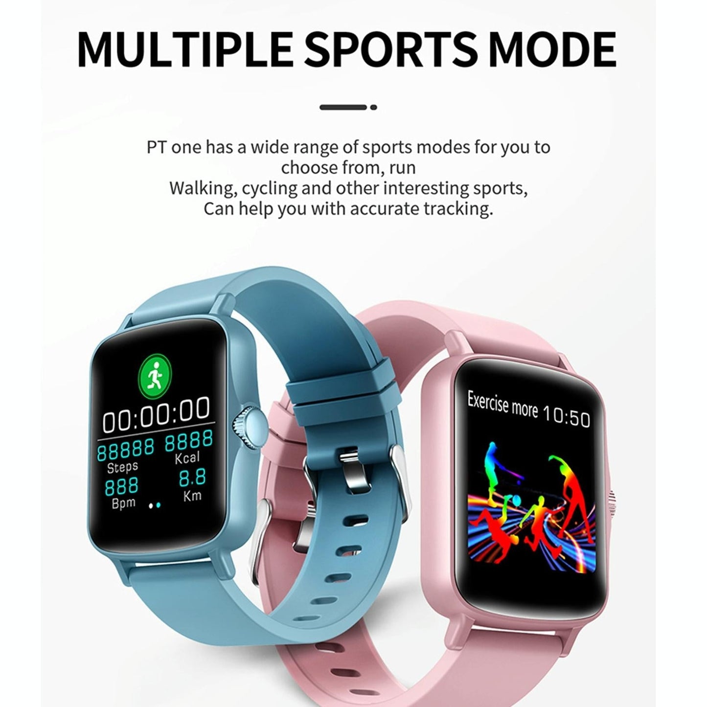 1.44 Inch Ip67 Waterproof Smart Watch With Hd Touch Screen - Blue