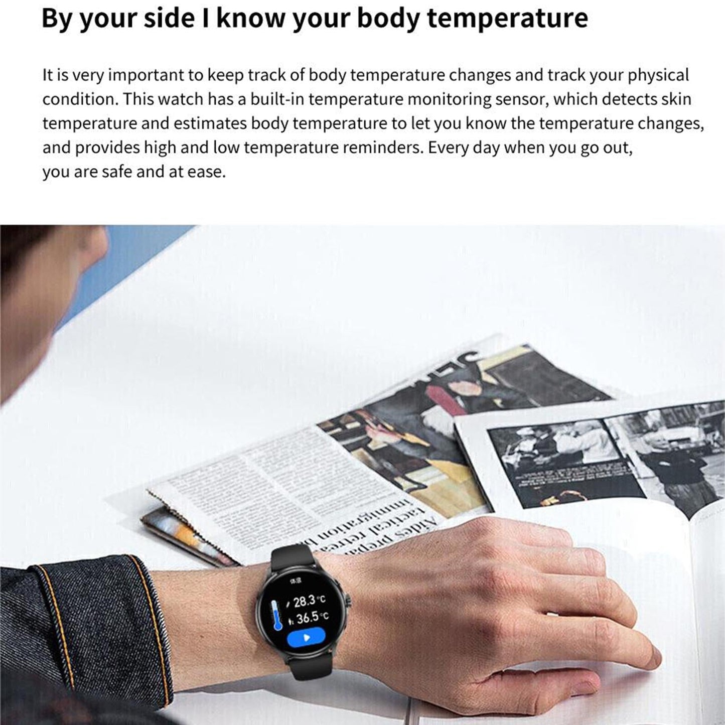 1.39 Inch Bt5.2 Smart Sport Watch Support Bluetooth Call / Sleep / Blood Oxygen / Temperature / Heart Rate / Blood Pressure Health Monitor - Grey