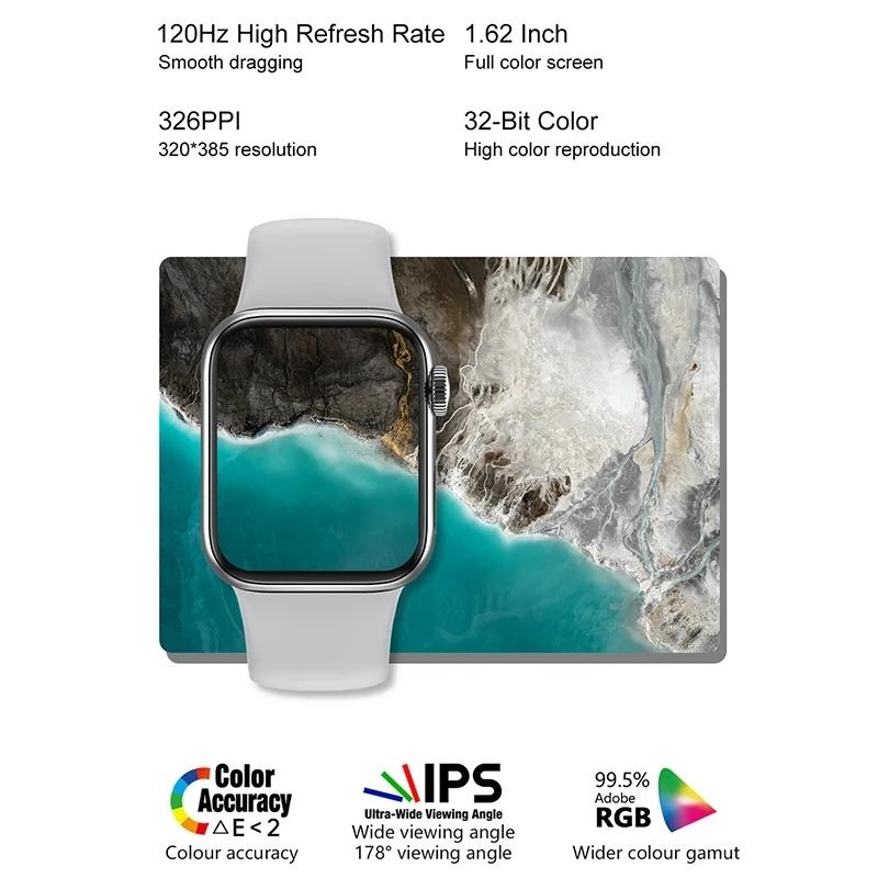 Waterproof Smart Watch With Colour Screen - 1 Inch - Blue