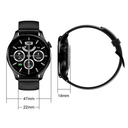 1.32 Inch Heart Rate Monitoring Smart Watch With Payment Function - Black Leather