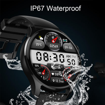 1.32 Inch Heart Rate Monitoring Smart Watch With Payment Function - Black Leather