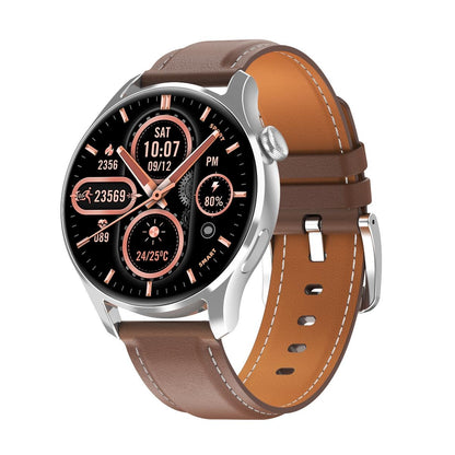 1.32 Inch Heart Rate Monitoring Smart Watch With Payment Function - Black Leather