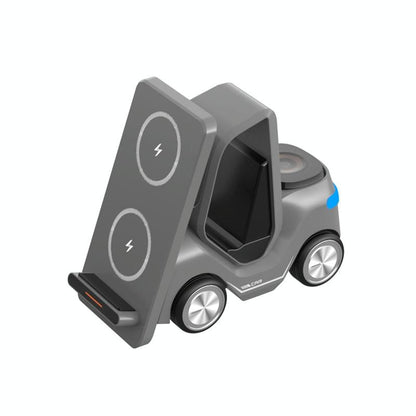 15W 3 In 1 Forklift Wireless Charger With Led Light - White