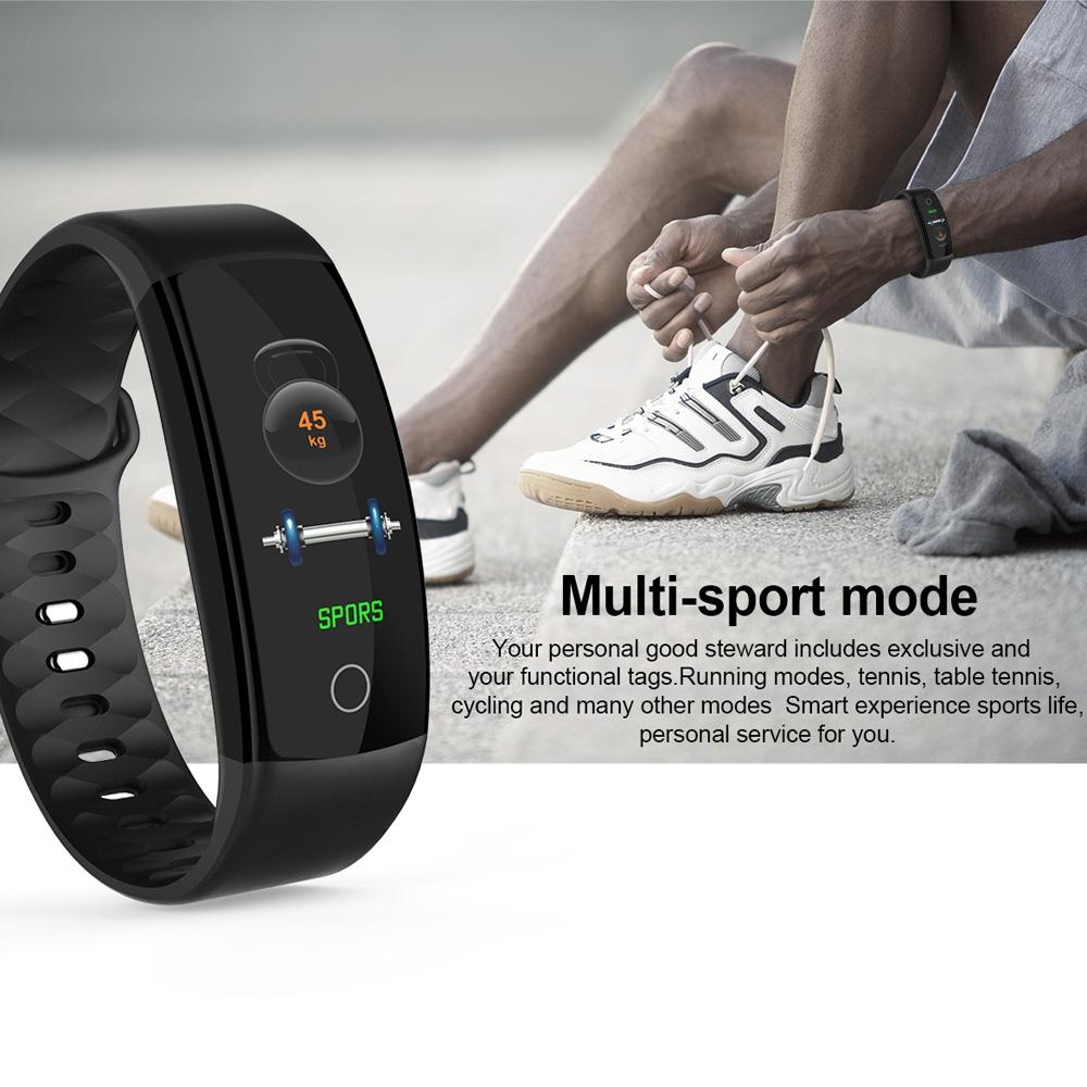 Waterproof Tft Smart Bracelet With Call / Heart / Sleep / Bp Monitoring And Sedentary Reminder - Coffee
