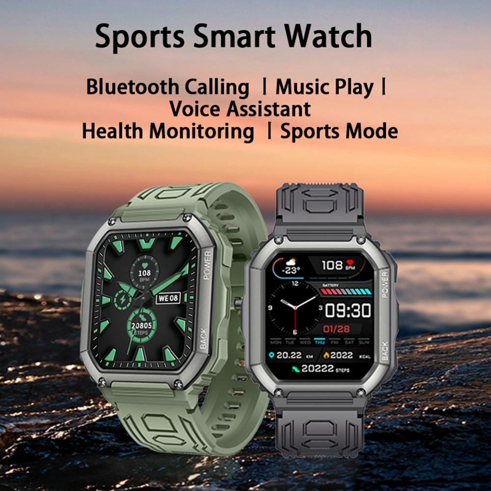 Waterproof Pedometer Sport Smart Watch Support Heart Rate / Blood Pressure Monitoring / Bt Calling - Coffee