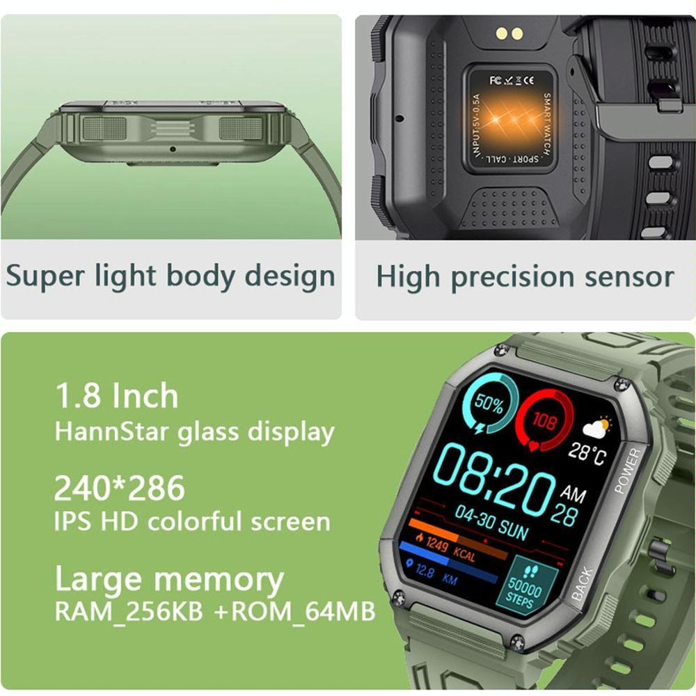 Waterproof Pedometer Sport Smart Watch Support Heart Rate / Blood Pressure Monitoring / Bt Calling - Coffee
