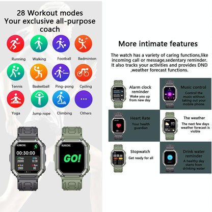 Waterproof Pedometer Sport Smart Watch Support Heart Rate / Blood Pressure Monitoring / Bt Calling - Coffee
