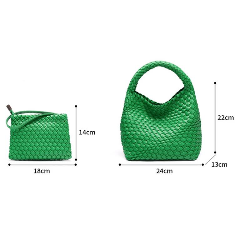 Apricot Hand Woven 2-in-1 Shoulder Bag - Milkshake White