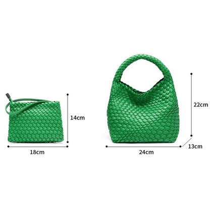 Apricot Hand Woven 2-in-1 Shoulder Bag - Milkshake White