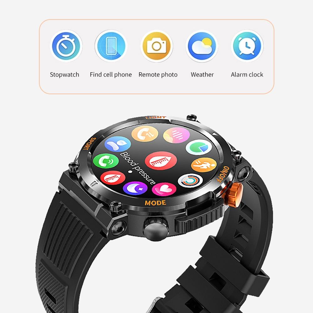 1.46 Inch Round Screen Bluetooth Smart Watch Support Health Monitoring & 100+ Sports Modes - Blue