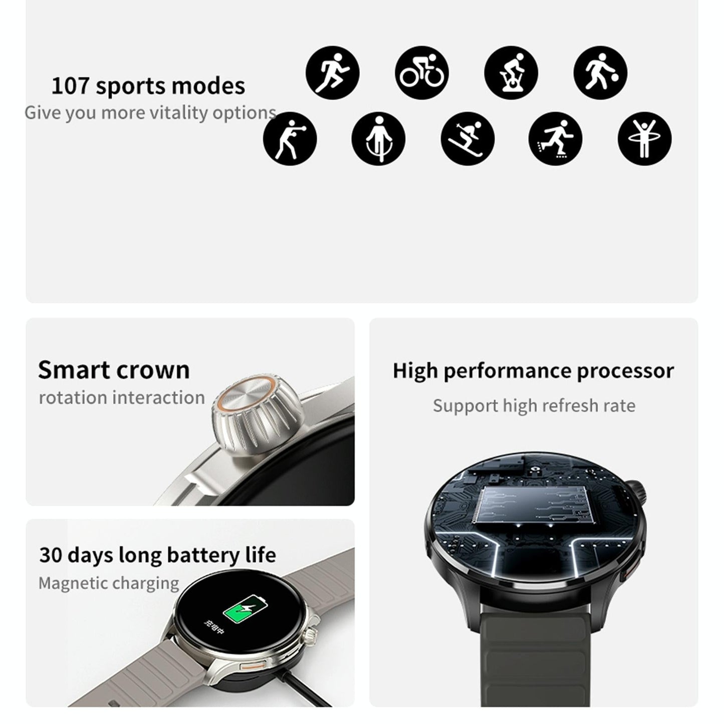 1.43 Inch Bt5.1 Smart Sport Watch With Health Monitoring - Green