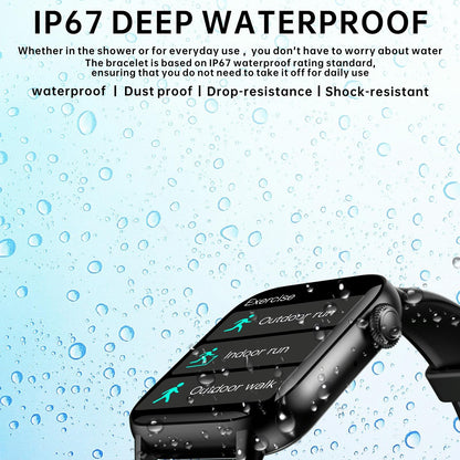 1.83 Inch Bt5.2 Smart Sport Watch Support Sleep / Heart Rate / Blood Oxygen / Temperature / Blood Pressure Health Monitor - Black + Grey