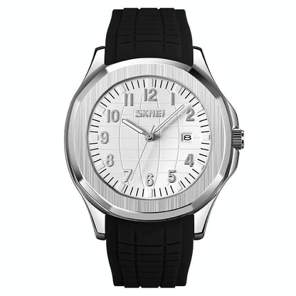Waterproof Men Multifunctional Outdoor Watch - Black Belt White Noodles