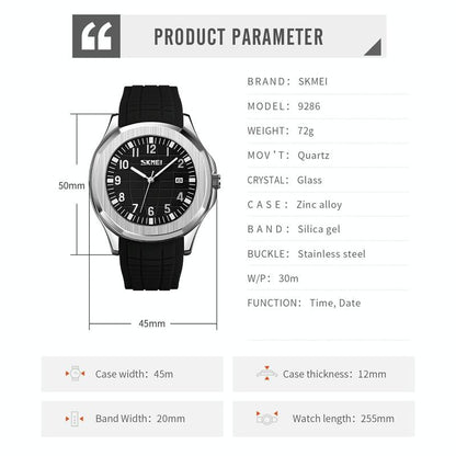Waterproof Men Multifunctional Outdoor Watch - Black Belt White Noodles