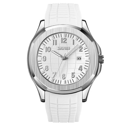 Waterproof Men Multifunctional Outdoor Watch - Black Belt White Noodles