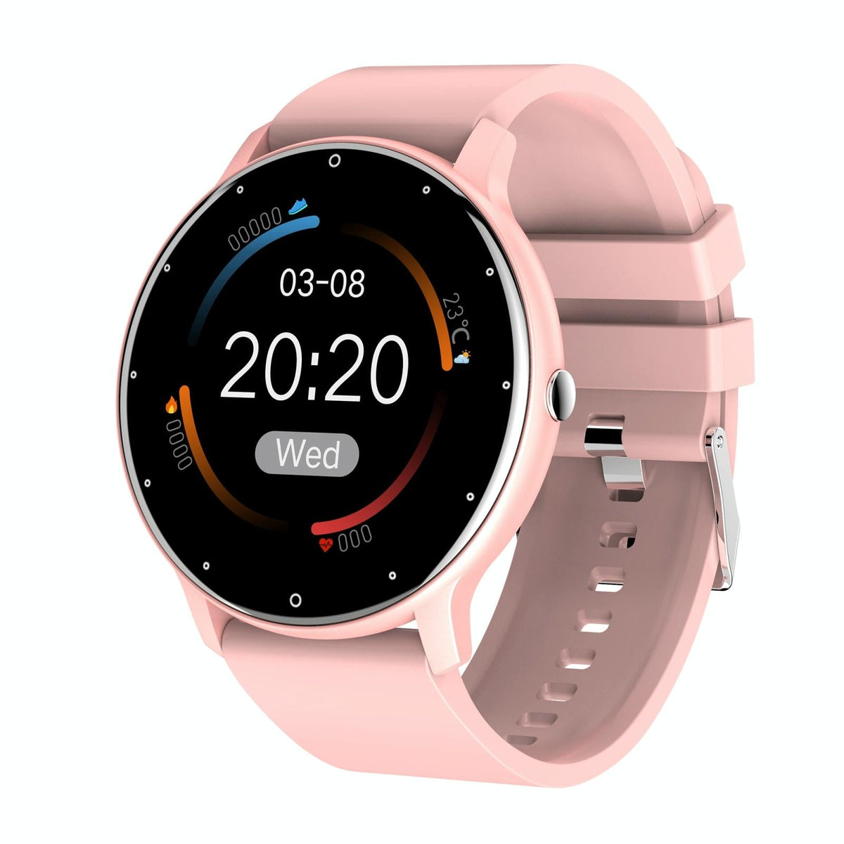 1.28 Inch Touch Screen Ip67 Waterproof Smart Watch Support Blood Pressure Monitoring / Sleep Monitoring / Heart Rate Monitoring - Rose Gold