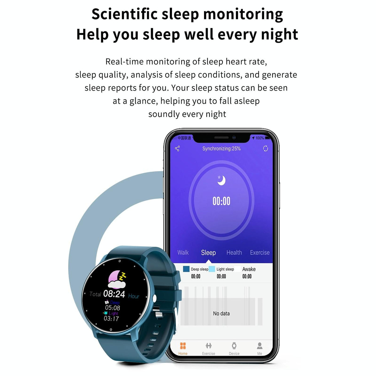 1.28 Inch Touch Screen Ip67 Waterproof Smart Watch Support Blood Pressure Monitoring / Sleep Monitoring / Heart Rate Monitoring - Rose Gold