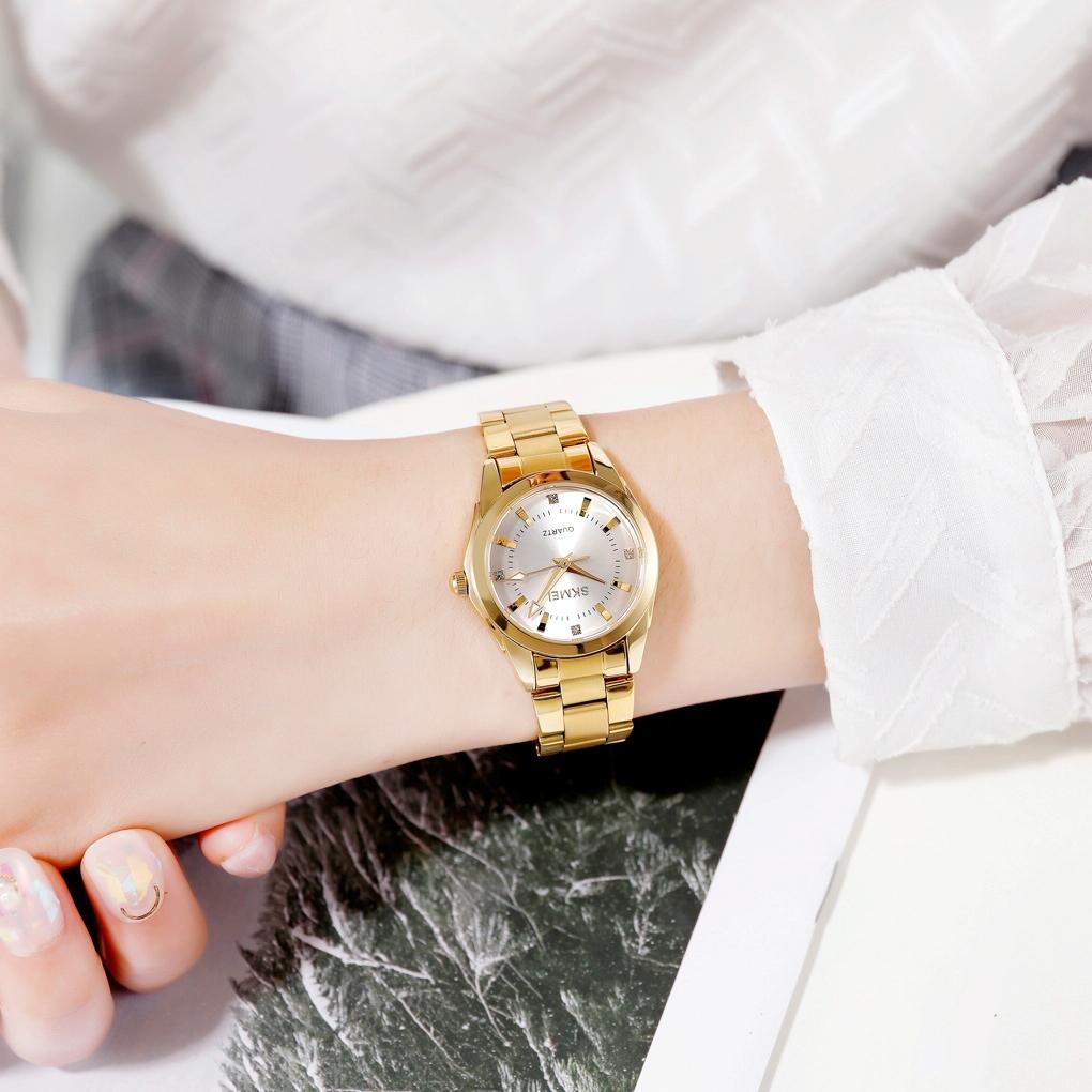 Waterproof Quartz Women Watch with Rhinestone Steel Strap - Delicate and Creative - Blue