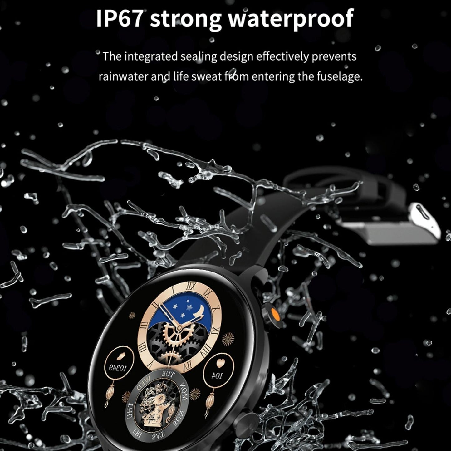 1.39 Inch Bt5.2 Smart Sport Watch Support Bluetooth Call / Sleep / Blood Oxygen / Temperature / Heart Rate / Blood Pressure Health Monitor - Black