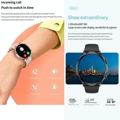 1.39 Inch Bt5.2 Smart Sport Watch Support Bluetooth Call / Sleep / Blood Oxygen / Temperature / Heart Rate / Blood Pressure Health Monitor - Black