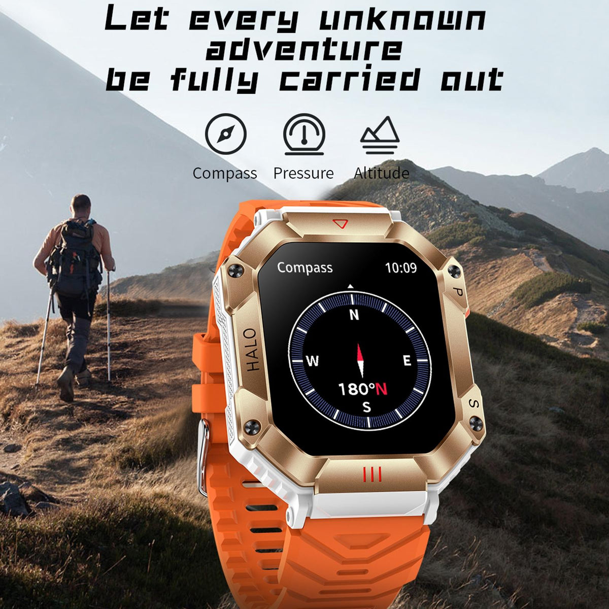 2.0 Inch Bt5.1 Ip67 Sport Smart Watch Support Bluetooth Call / Sleep / Blood Oxygen / Heart Rate / Blood Pressure Health Monitor - Black