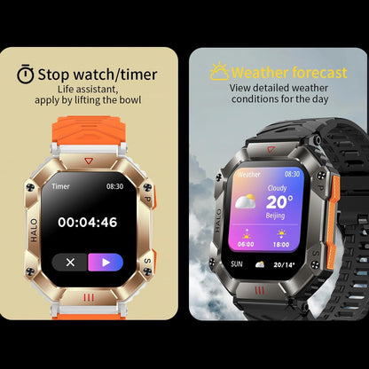2.0 Inch Bt5.1 Ip67 Sport Smart Watch Support Bluetooth Call / Sleep / Blood Oxygen / Heart Rate / Blood Pressure Health Monitor - Black