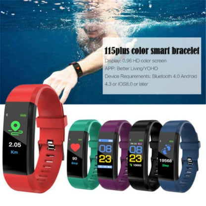 Smart Oled Fitness Tracker With Pedometer - Blue