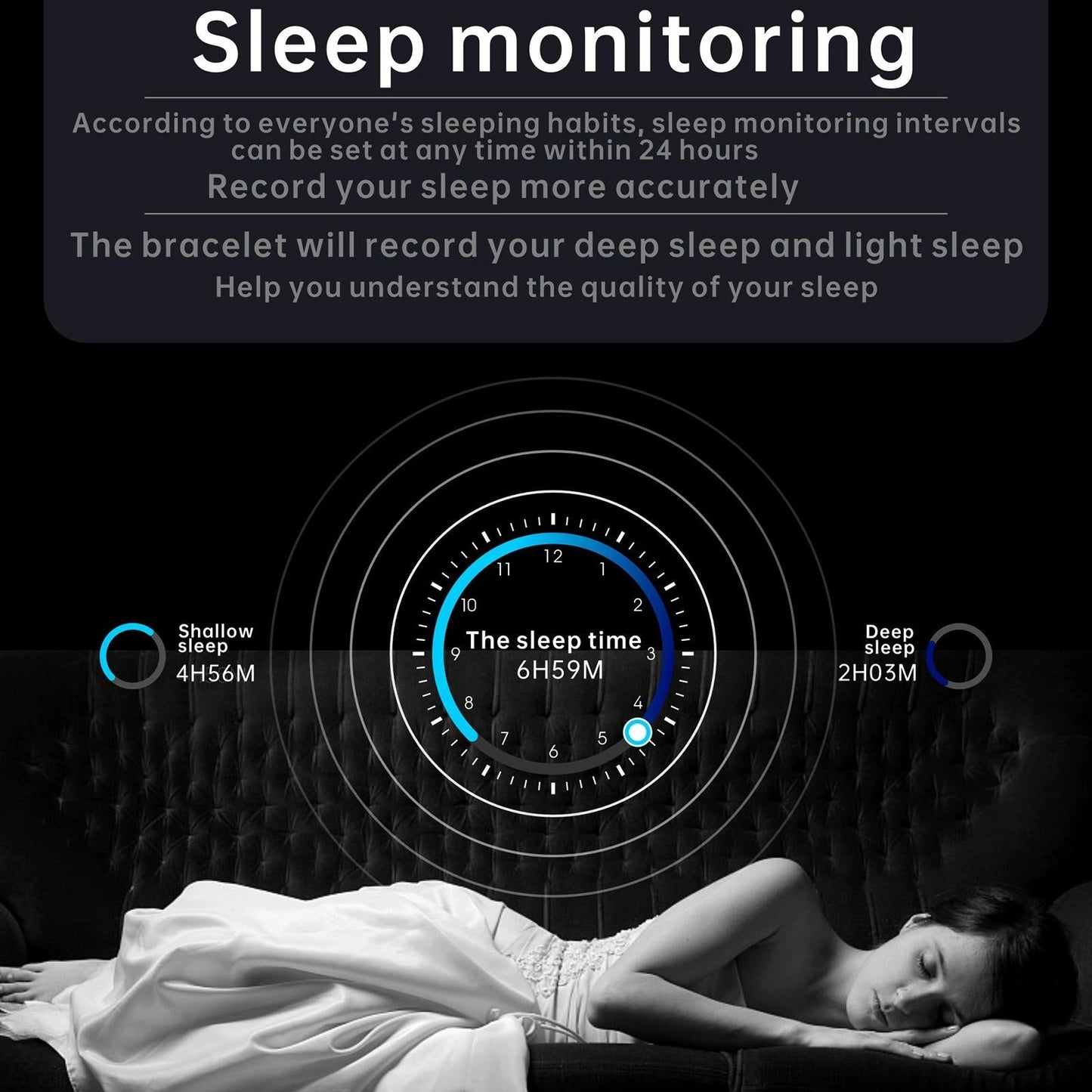 1.83 Inch Bt5.2 Smart Sport Watch Support Sleep / Heart Rate / Blood Oxygen / Temperature / Blood Pressure Health Monitor - Black + Blue