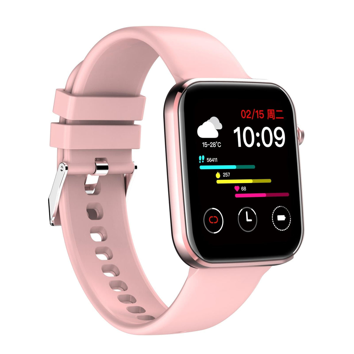 1.69 Inch Ip67 Waterproof Smart Watch With Touch Screen Health Monitoring - Blue
