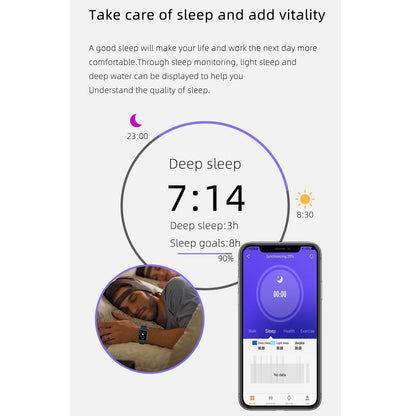 1.69 Inch Ip67 Waterproof Smart Watch With Touch Screen Health Monitoring - Blue