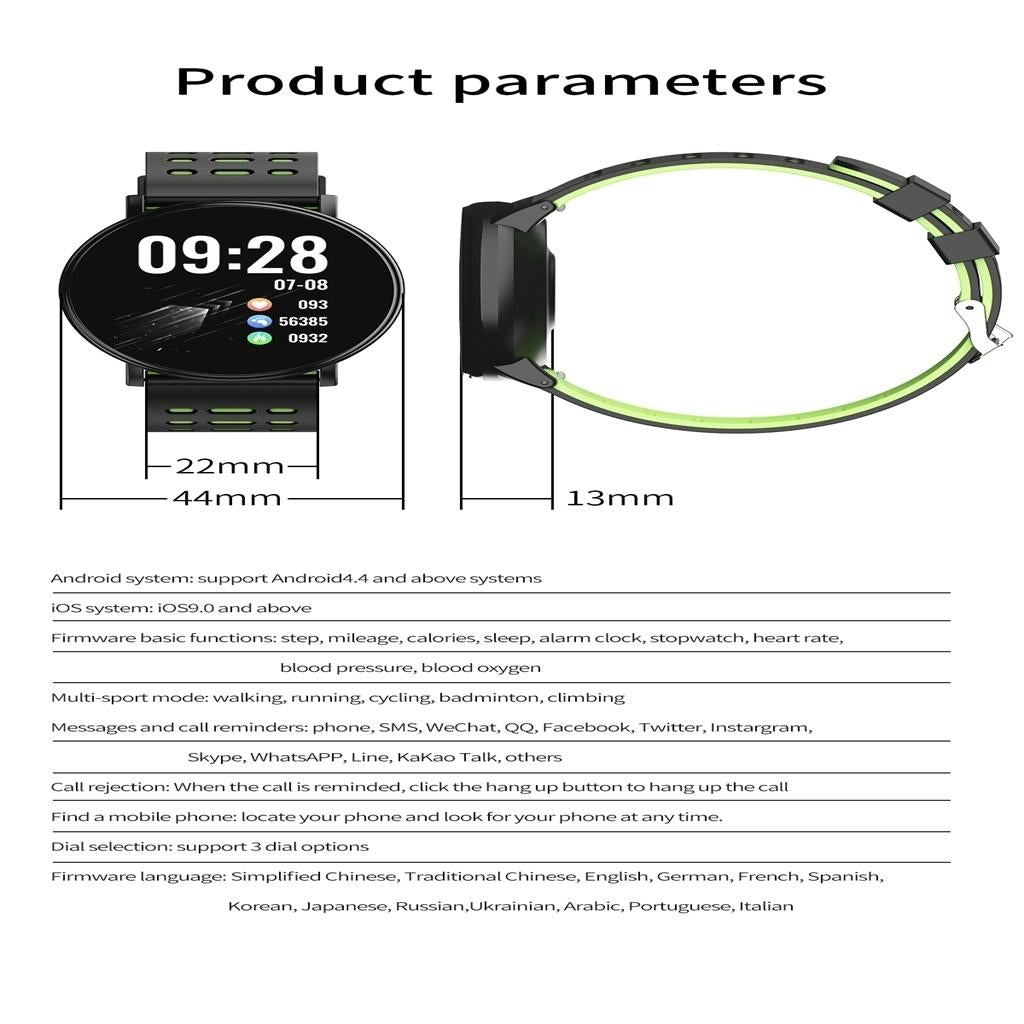 Smart Watch With Call Reminder And Health Monitoring - Gray
