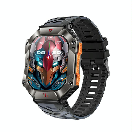 2.0 Inch Bt5.1 Ip67 Sport Smart Watch Support Bluetooth Call / Sleep / Blood Oxygen / Heart Rate / Blood Pressure Health Monitor - Black + Camouflage