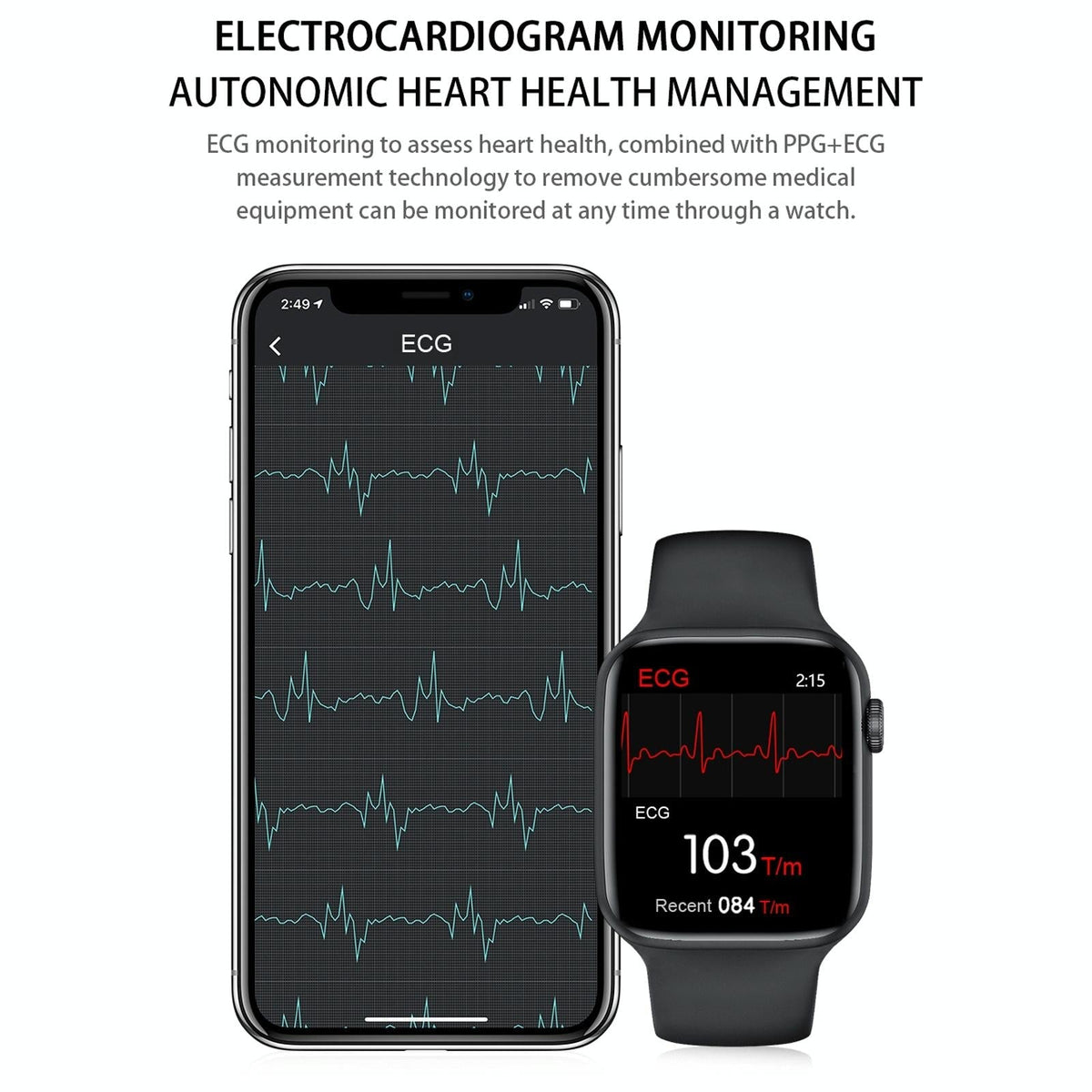 1.75 Inch Full Screen Ip67 Waterproof Smart Watch Support Sleep Monitor / Heart Rate Monitor / Bluetooth Call - Blue