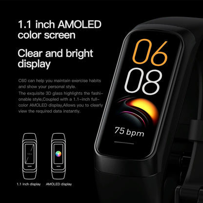Ip67 Waterproof Smart Fitness Band - Compact And Durable - Purple