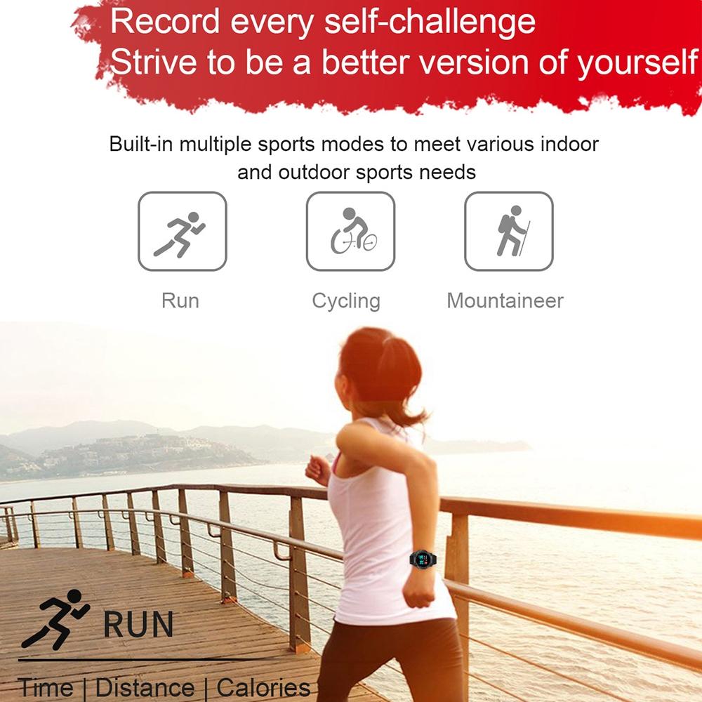 1.3 Inch Colour Round Screen Sport Smart Watch Support Heart Rate / Multi-Sports Mode - Pink