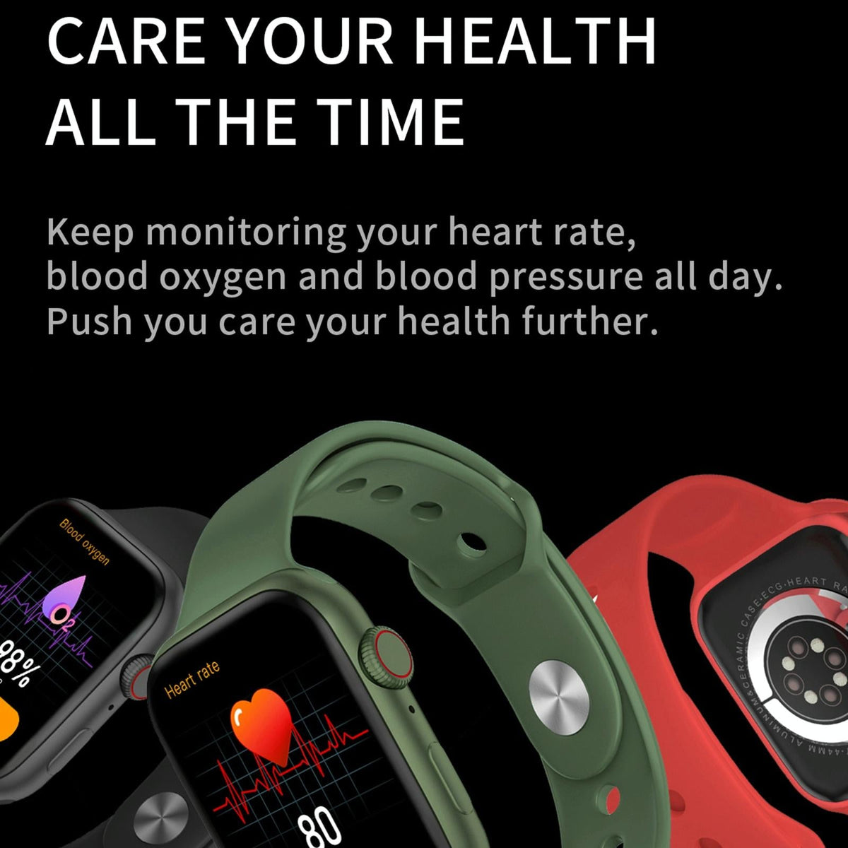 1.75 Inch Tft Screen Smart Watch Support Blood Pressure Monitoring / Sleep Monitoring - Pink