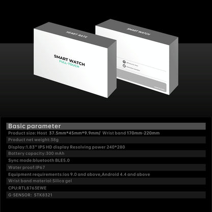 1.83 Inch Bt5.2 Smart Sport Watch Support Sleep / Heart Rate / Blood Oxygen / Temperature / Blood Pressure Health Monitor - Black + Green