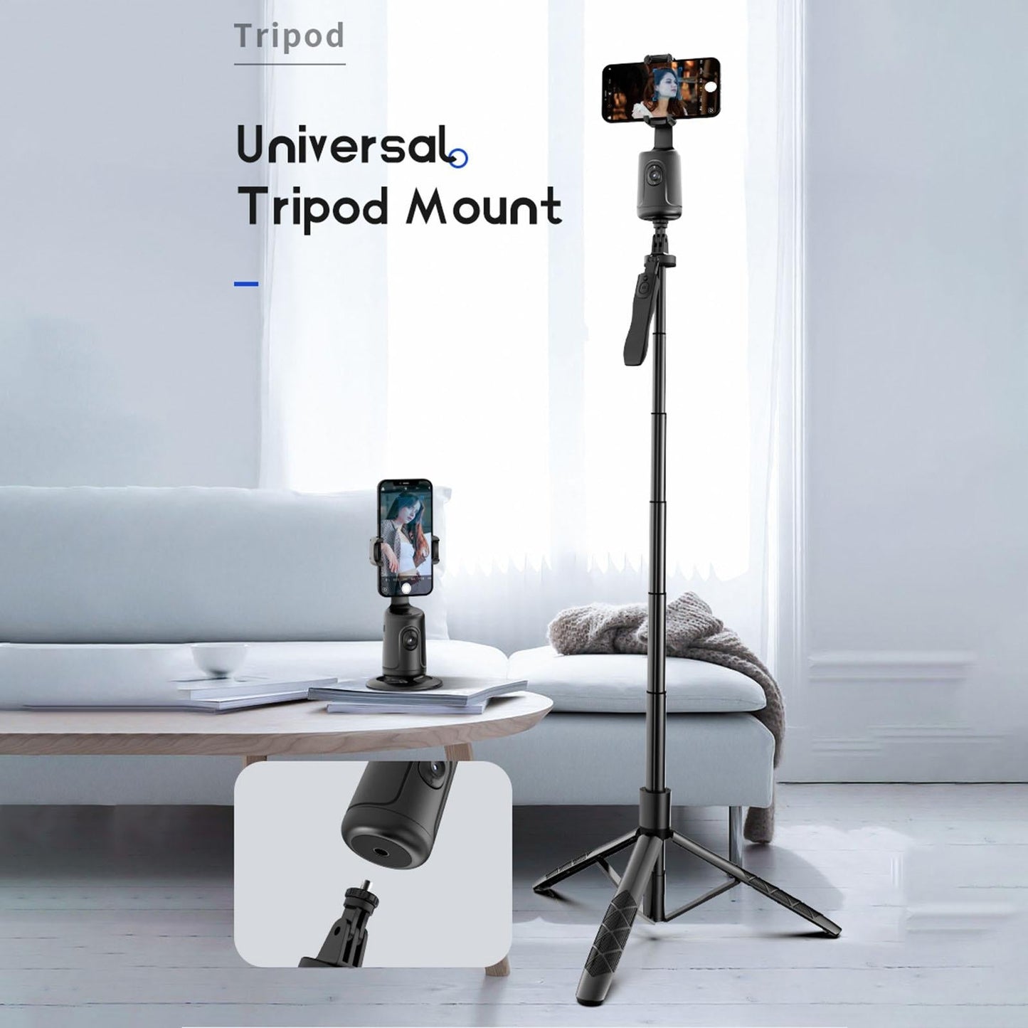 360 Rotation Follow-up Gimbal Stabilizer with 1 / 4-inch Interface - Black - Pink