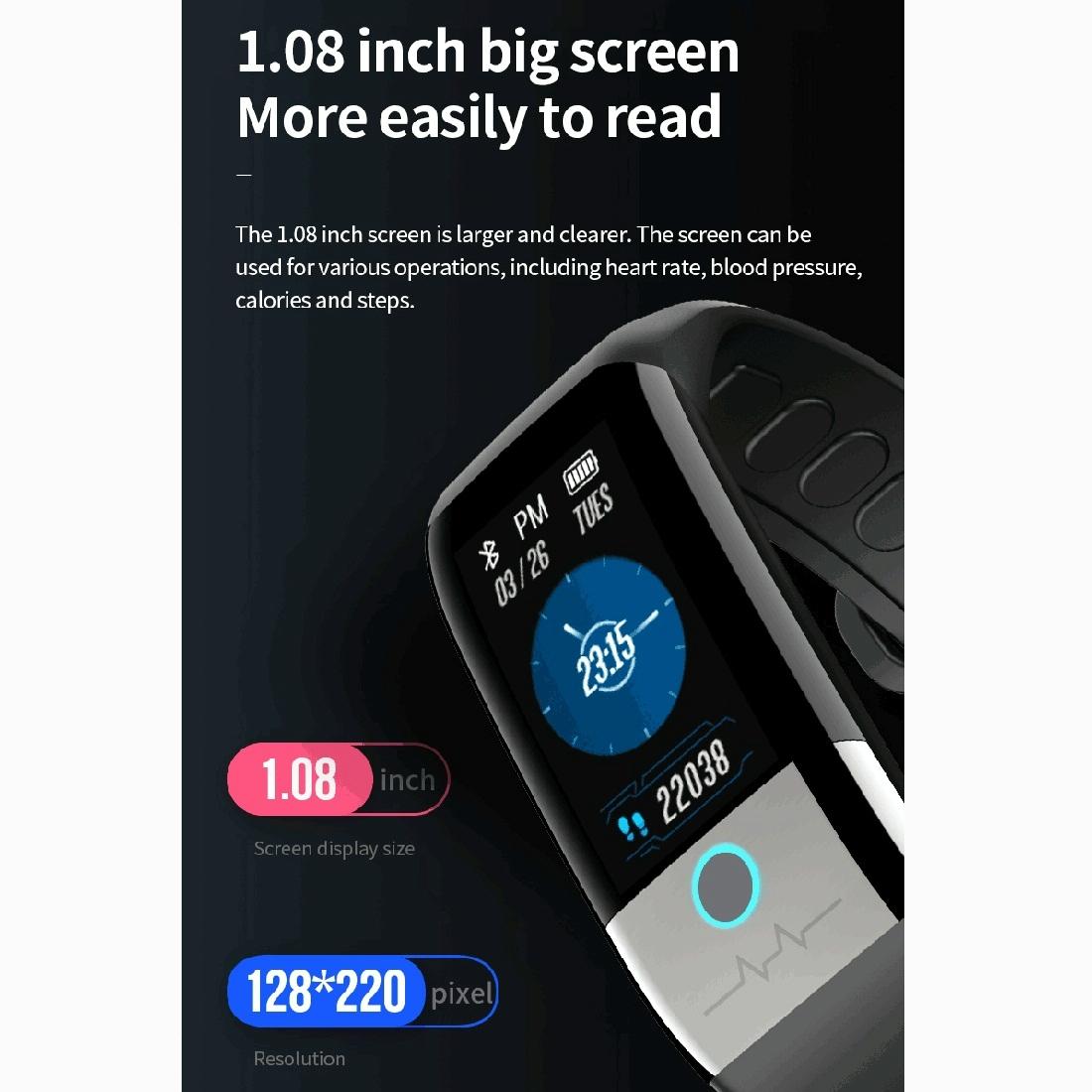 Smart Watch With Heart & Oxygen Monitoring Colour Screen Ip67 - Pink