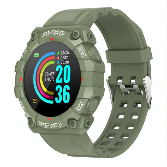 1.3 Inch Colour Round Screen Sport Smart Watch Support Heart Rate / Multi-Sports Mode - Green