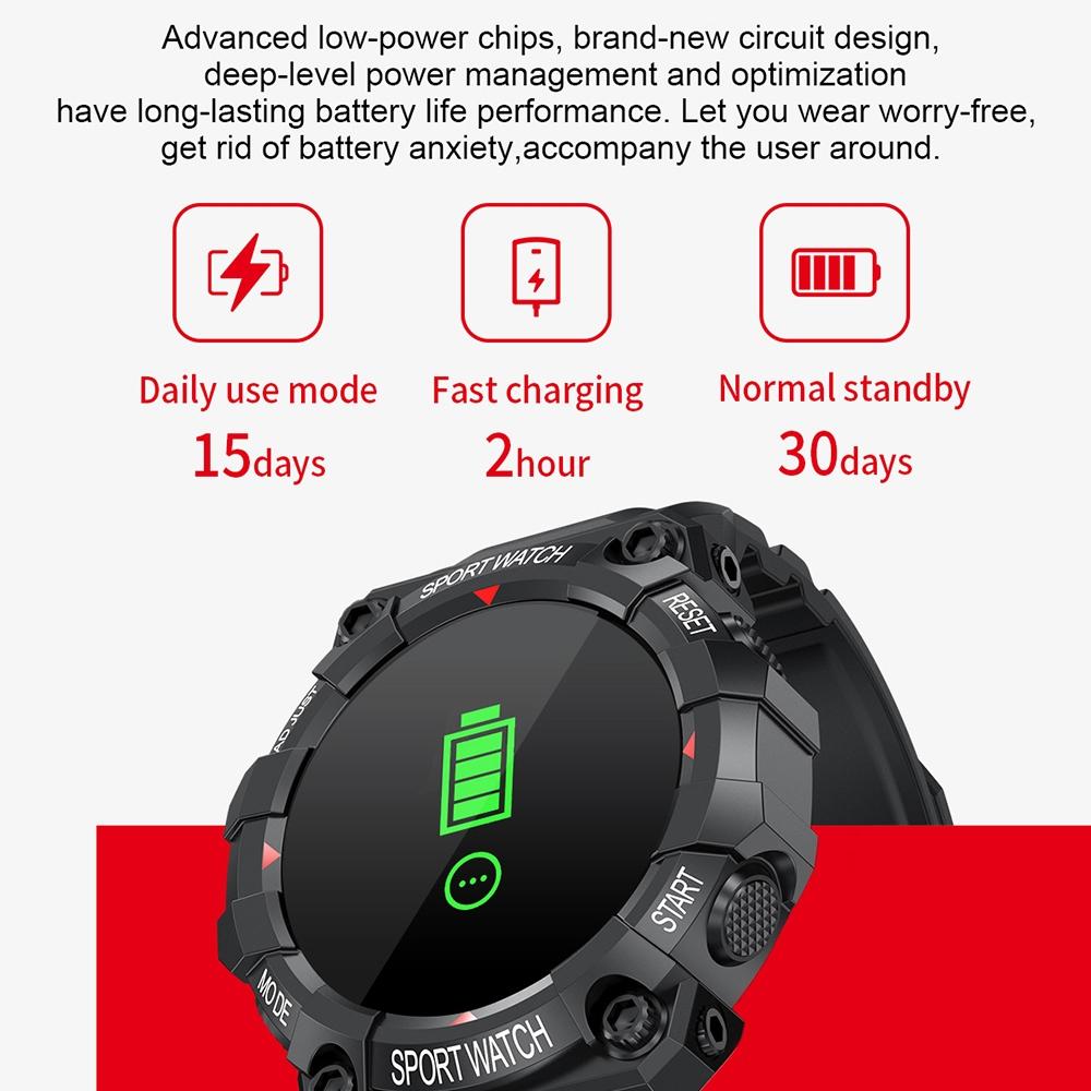 1.3 Inch Colour Round Screen Sport Smart Watch Support Heart Rate / Multi-Sports Mode - Green