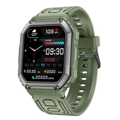 Waterproof Pedometer Sport Smart Watch Support Heart Rate / Blood Pressure Monitoring / Bt Calling - Green