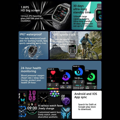 Waterproof Pedometer Sport Smart Watch Support Heart Rate / Blood Pressure Monitoring / Bt Calling - Green